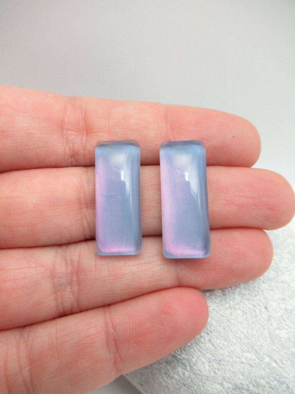 Rectangular cab earrings - Picture 7 of 8